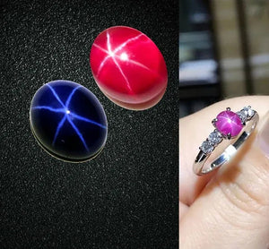 9X11Mm NATURAL RUBY STAR SAPPHIRE 1 BUDS OVAL CABOCHON RING SIZE LOOSE GEMSTONE