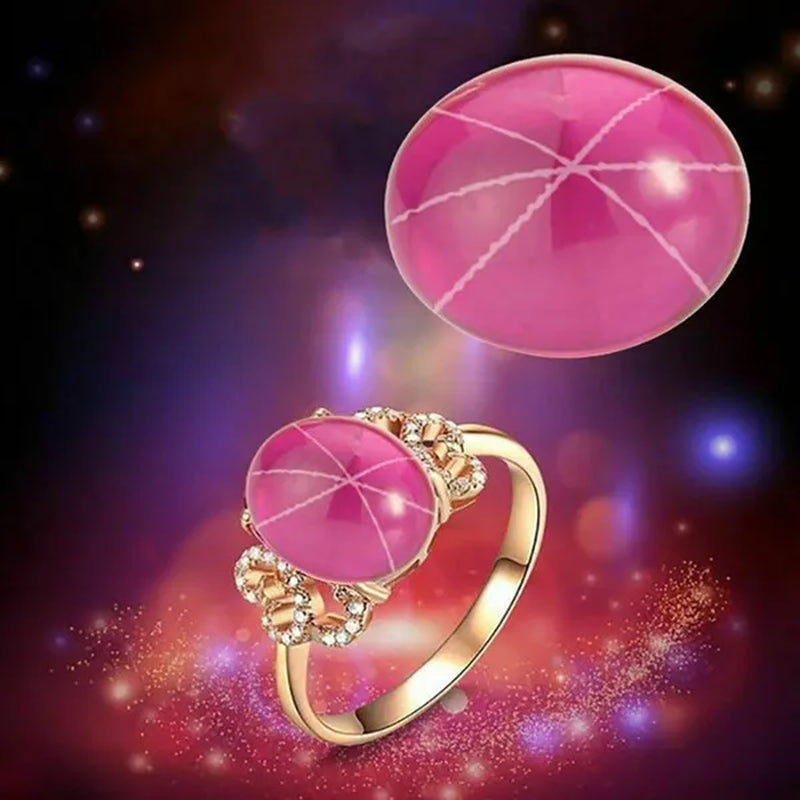9X11Mm NATURAL RUBY STAR SAPPHIRE 1 BUDS OVAL CABOCHON RING SIZE LOOSE GEMSTONE