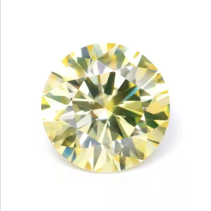 0.5ct Yellow Diamond Round Excellent Cut Loose Gemstone without GIA certificate