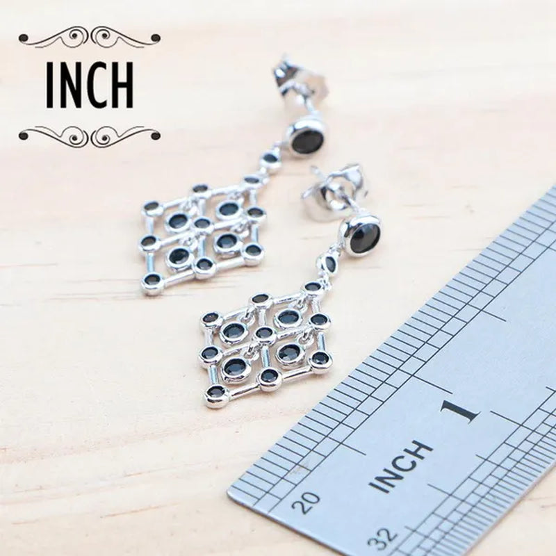 925 Silver Zircon Bridal Jewelry Set For Women Bracelet Earrings Pendant Necklace Rings