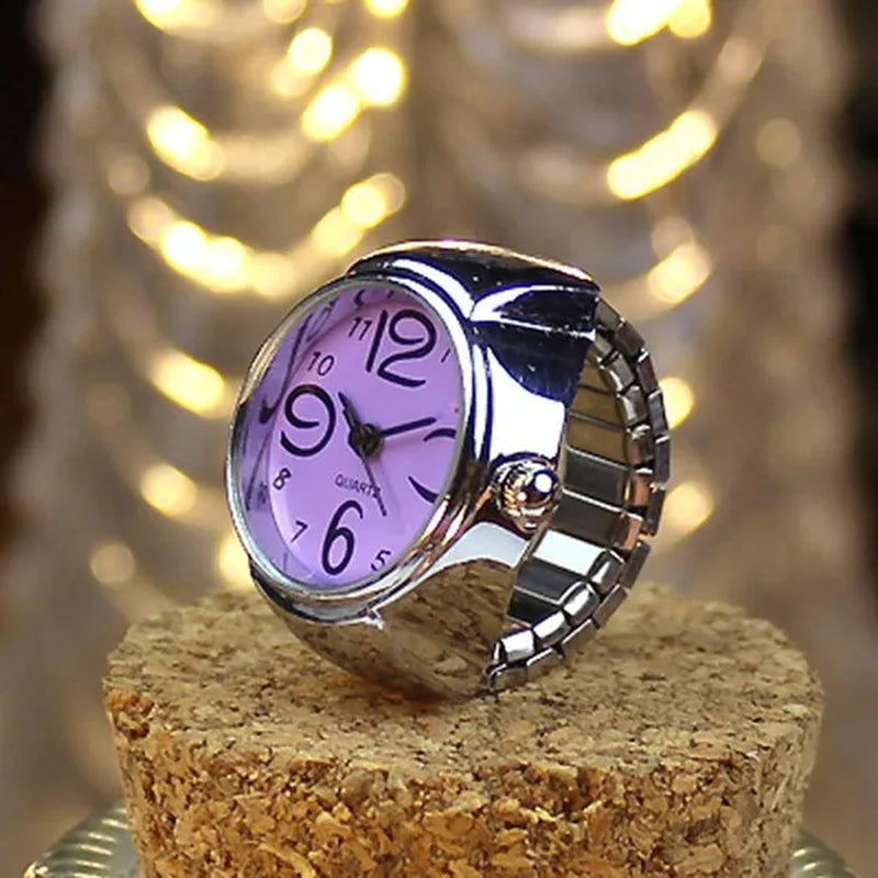 Dial Quartz Analog Watch Creative Steel Cool Elastic Quartz Finger Ring Watch Lady Dress Women watch Diamond Chimes Diamond *A