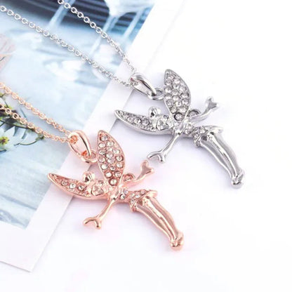 Exquisite Fashion Lovely Dancing Little Angel Pendant  Necklace Women's Zircon Exquisite Necklace Cartoon Jewelry Accessories Birthday Party Anniversary Gift