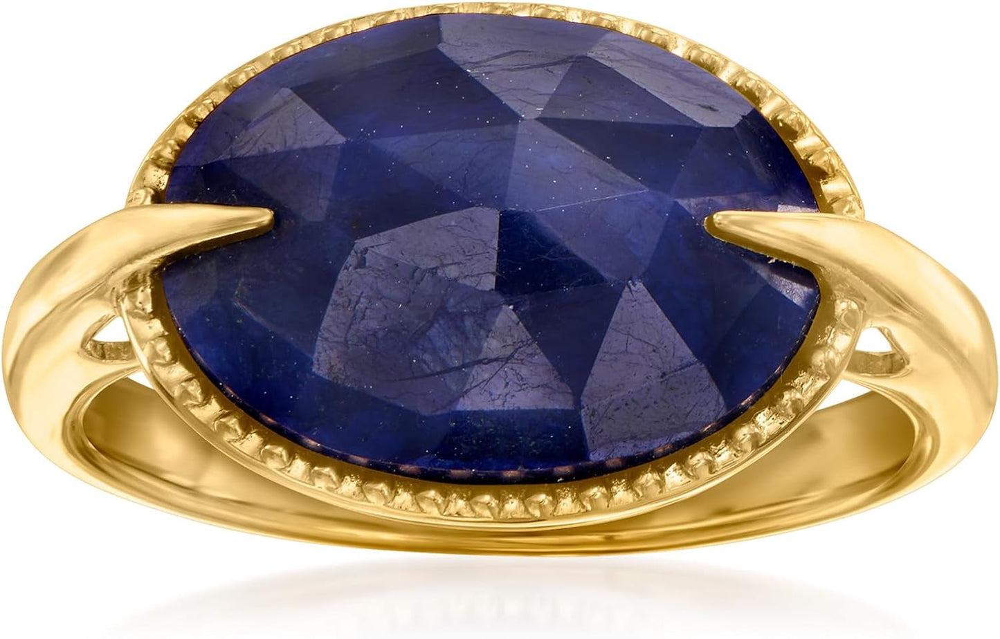 7.00 Carat Sapphire Ring in 18Kt Gold over Sterling