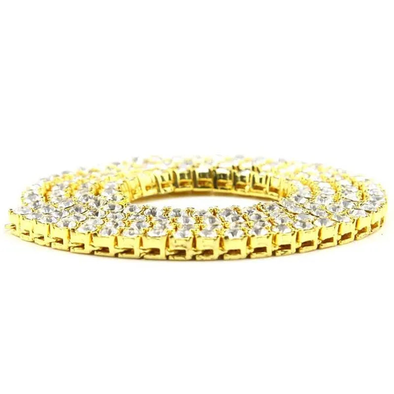 Men's Necklaces Alloy Crystal Rhinestone Diamond Chains Necklaces Hip Hop Rock Gift