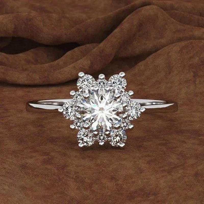 Crystal Snowflake  Ring Wedding  Jewelry for Women