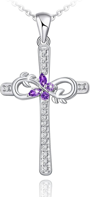 Cross Necklace for Women 925 Sterling Silver Jewelry Pendant Necklace for Mom Wife Gift for Mother'S Day or Birthday