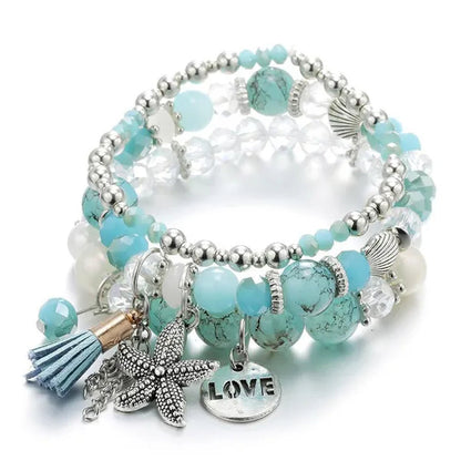 RAVIMOUR 3pcs Set Crystal Bracelets for Women Vintage Star Love Bracelet Female Jewelry Tassel Stone Charms Wristband Gift 2018