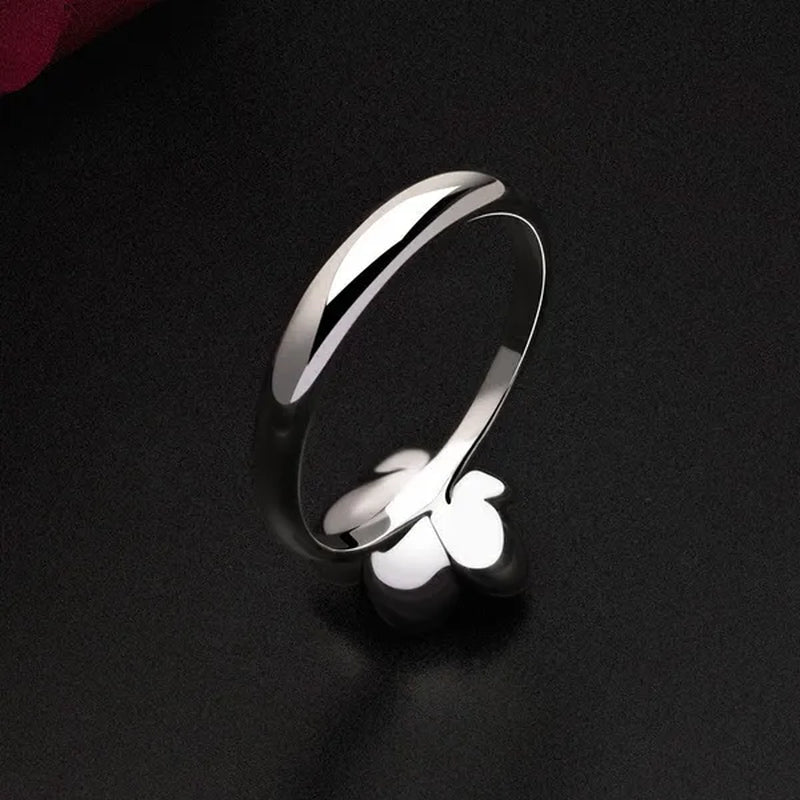 Simple Ladies Antique Silver Black Rose Flower Floral Ring for Women Female Wedding Engagement Party Jewelry Christmas Gift