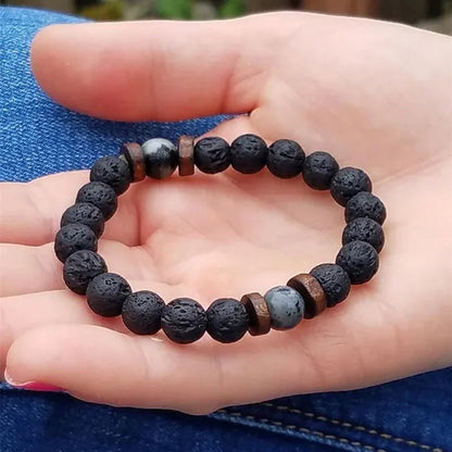 Luxury Fashion Men'S Creative Bead Bracelet Handwoven Adjustable Natural Stone Bead Bracelet Hip Hop Bracelet Men'S Jewelry Party Anniversary Gift Christmas Gift Jewelry - WORLD TIME VISITS