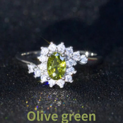 Exquisite Natural Sapphire Gemstones Opal Birthstone Bride Princess Wedding Engagement Strange Ring Size 5 6 7 8 9 10 11
