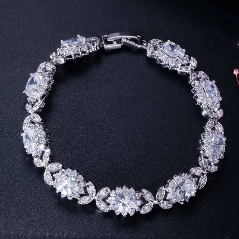 CANDICE 2023 New Summer Design Sterling Silver Plated Blue Crystal Bracelets For Women Fashion Jewelry