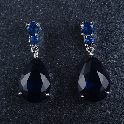 Women's Teardrop Clear CZ Drop/Dangle Natural Gemstone Morganite Stud Drop Dangle Earrings 925 Sterling Silver Wedding Jewelry/Aquamarine/Topaz/Amethyst/RubyEmerald/Sapphire/Black&White Pink Gemstone