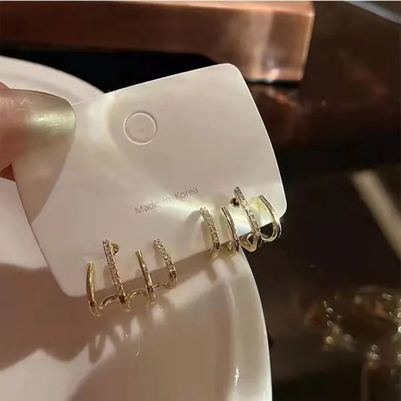 Shiny four-claw earrings ladies exquisite zircon earrings girls birthday party wedding temperament earrings niche high-end earrings