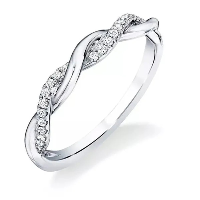 Diamond Ring Engagement Ring  Diamond Anniversary Twined Vine Simple Infinity Eternity Ring Bridal Women Promise Ring Anniversary Gold Wedding Bands Size 4-10 - WORLD TIME VISITS