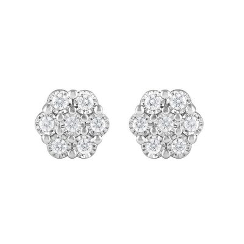 0.50 CT. T.W. Diamond Pendant & Earring Set in 14K White Gold
