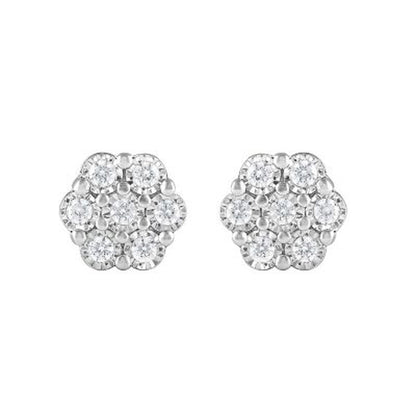 0.50 CT. T.W. Diamond Pendant & Earring Set in 14K White Gold