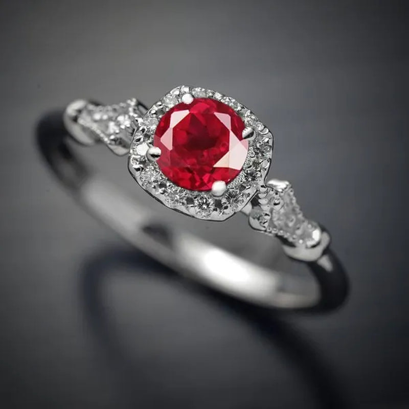 New and Noble Aquamarine/Ruby/green Zircon AAA Ring Gold-plated Jewelry  Engagement Ring