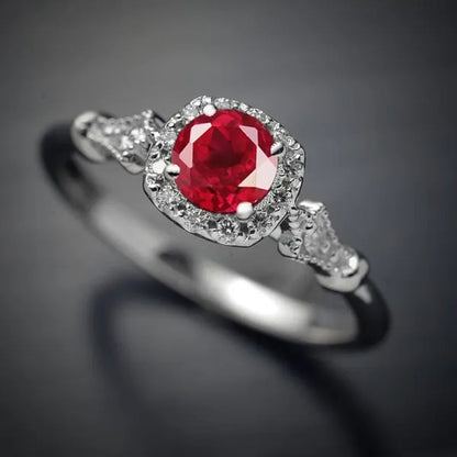 New and Noble Aquamarine/Ruby/green Zircon AAA Ring Gold-plated Jewelry  Engagement Ring