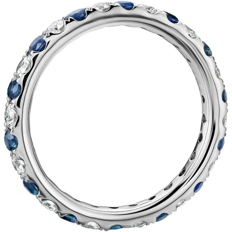 Dainty Thin Rings for Women Jewelry Cubic Zirconia Blue Sapphire Rings Bridal Engagement Proposal Rings Gift