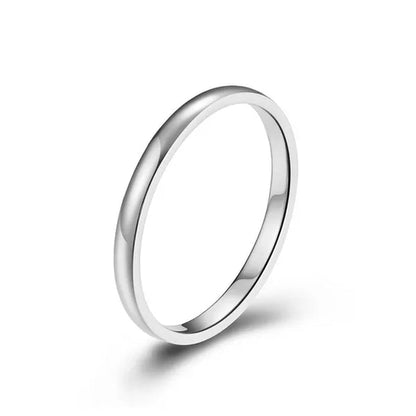 2Mm Stainless Steel Thin Ring Rose Gold Black for Women Men Minimalist Ring Jewelry Party Simple Fashion Gift Size 3 to 12 - WORLD TIME VISITS