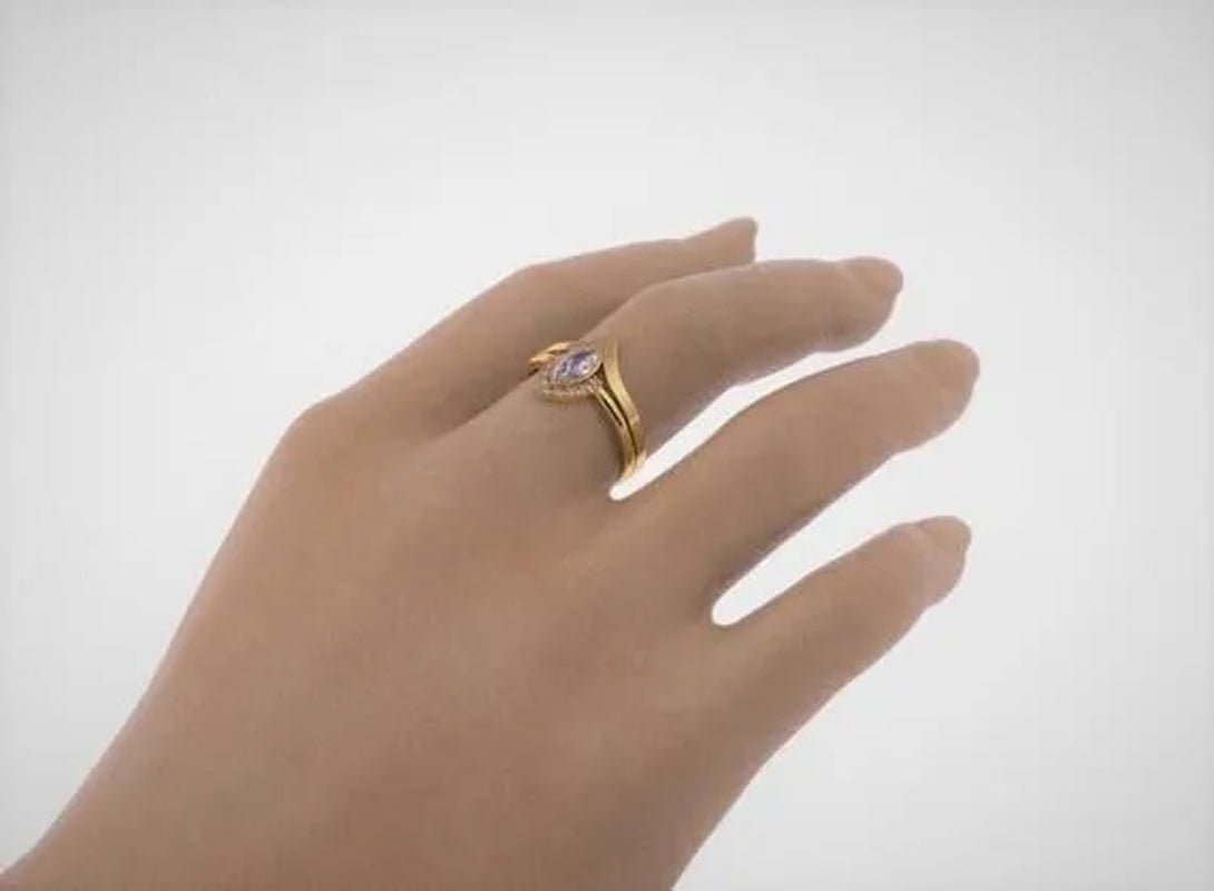 2pcs/Set Latest geek love quality bride ring set jewelry natural rubyzircon V - shaped ring set geek ring set wonderous woman ring romantic bride wonderful engagement wedding ring set anniversary promise ring Christmas gift jewelry size US5 - 11 - WORLD TIME VISITS
