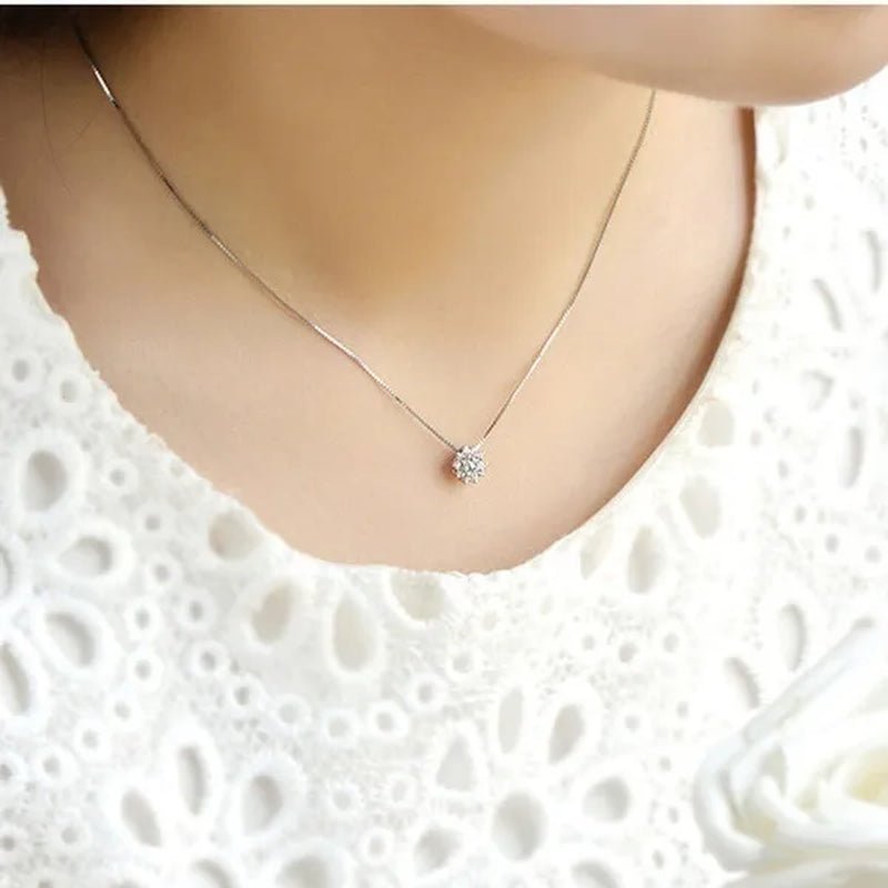 3 Pcs/set 925 Silver Natural Gem AAA CZ Snowflake Antique Necklace Earrings Christmas Snowflake Jewelry Gift - WORLD TIME VISITS