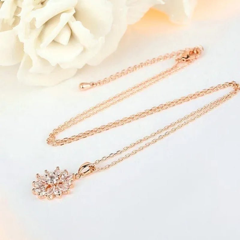 3 Pcs/set 925 Silver Natural Gem AAA CZ Snowflake Antique Necklace Earrings Christmas Snowflake Jewelry Gift - WORLD TIME VISITS