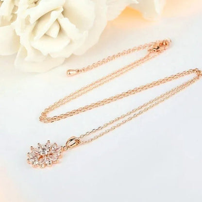 3 Pcs/set 925 Silver Natural Gem AAA CZ Snowflake Antique Necklace Earrings Christmas Snowflake Jewelry Gift - WORLD TIME VISITS