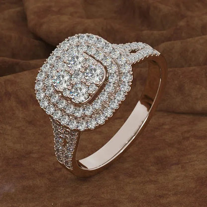 Classic Wedding Jewelry Set Stud Earrings + Pendant Necklace + Ring Lady Fashion Party Accessories