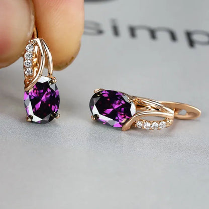 Stylish Oval Cut Aquamarine Emerald Sapphire Garnet Gemstone Hook Earrings 14K Gold Filled Multicolor Birthstone Diamond Bride Wedding Jewelry Gifts