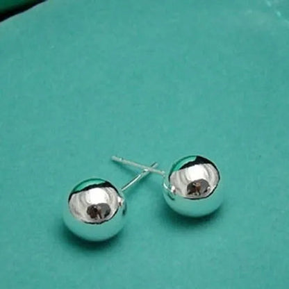6MM 8MM 10MM Fashion Chic 925 Sterling Silver Sterling Silver Earrings Fashion Ball Stud Earrings New