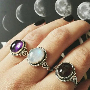 Vintage Amazing  Natural Moonstone  Ring Anniversary Gift Princess Engagement Bridal Wedding Valentine's Day Commitment Ring Jewelry Size 4-12 Aneis Femininos