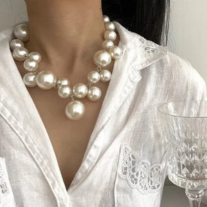 New Fashion Imitation Pearl Necklace Beaded Pearls Necklaces Elegant Choker Necklace for Women Bride Jewelry Gifts