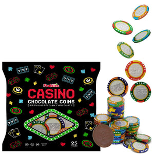 Casino Poker Chips, Belgian Milk Chocolate Coins, Kosher Certified Dairy, Non GMO (25-Pack)