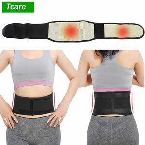 Tcare M - 4XL Adjustable Tourmaline Self Heating Magnetic Therapy Back Waist Support Belt Lumbar Brace Massage Band Health Care