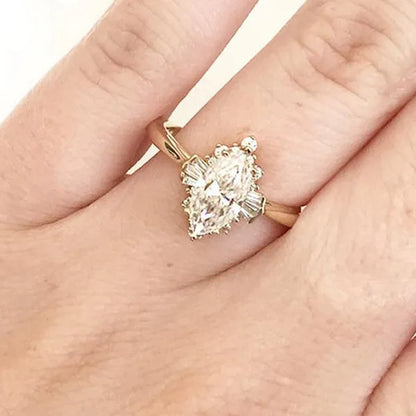 Vintage Ring, Marquise Engagement Ring, Marquise Ring, Art Deco Ring,Moissanite Ring,Diamond Ring,Vintage Engagement Ring Size 5-11 Bague Femme