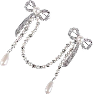 Diamond Tassel Pearl Brooch Chain Alloy Shiny Corsage Women'S Unique Brooch for Parties and Daily Wear