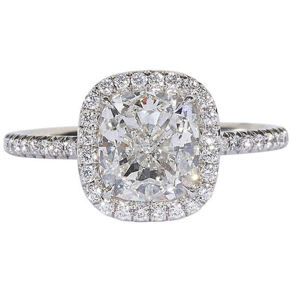 2.04 Carat GIA Cushion Cut Diamond Platinum Engagement Ring