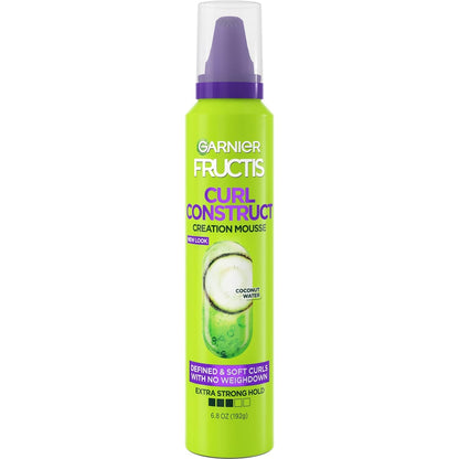 Fructis Style Curl Construct Creation Mousse, 6.8 Oz, 1 Count (Packaging May Vary)