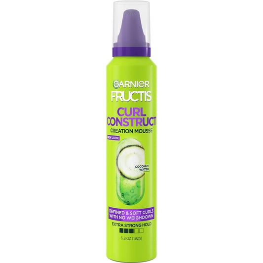 Fructis Style Curl Construct Creation Mousse, 6.8 Oz, 1 Count (Packaging May Vary)