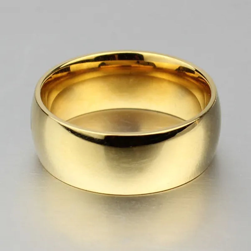 4/6/8mm Width Never Fade Gold Silver Plated Ring Men/Women Gift Classic Gold Wedding Bands Rings for Men Jewelry
