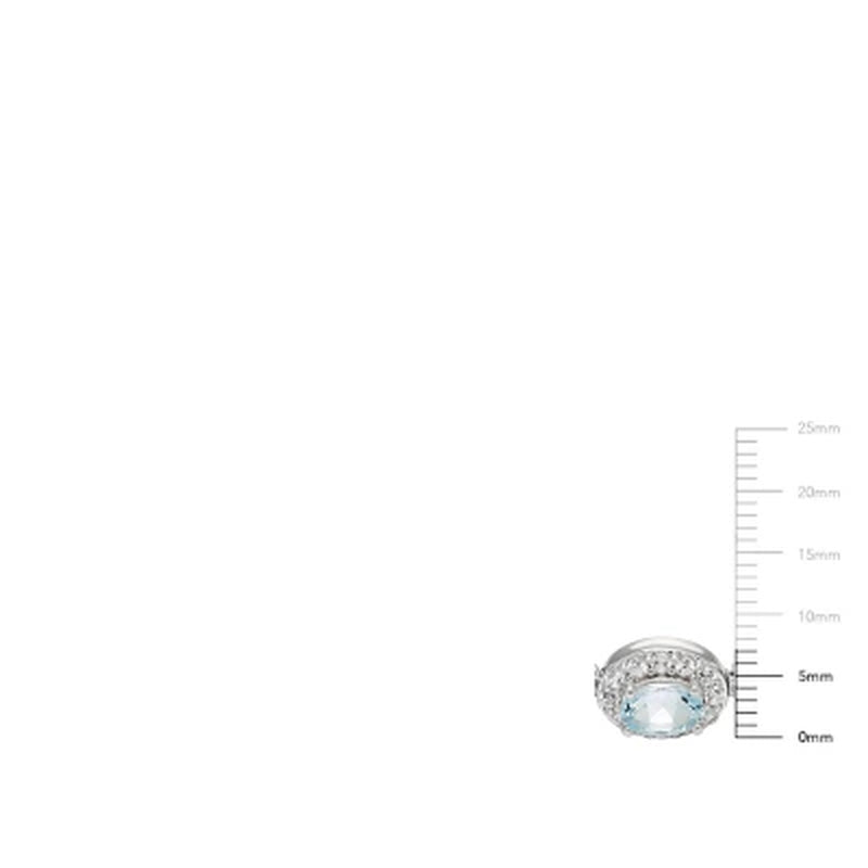 Aquamarine and White Topaz Bolo Bracelet