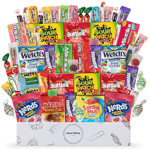 Bulk Candy Box Variety Pack - 60+ Pcs Candy Gift Basket Individually Wrapped Bouquet for Mothers Day - Pinata Stuffers, Birthday, Movie Snack for Kids