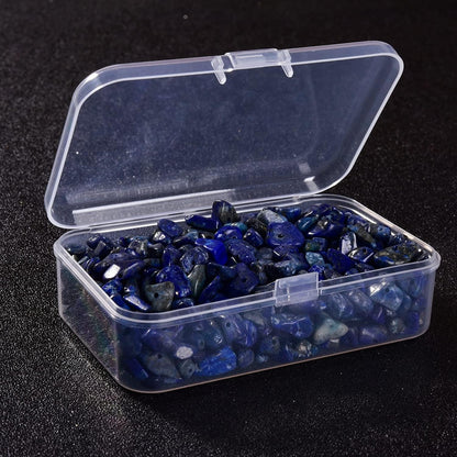 450Pcs 5-8Mm Natural Blue Lapis Lazuli Tumbled Chip Stone Beads Bulk Irregular Shaped Drilled Loose Gemstones Beads with Box for DIY Jewelry Making