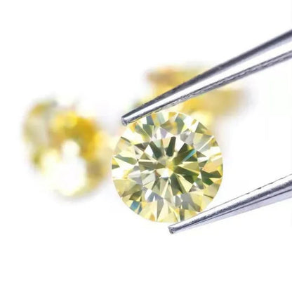 1ct Yellow Diamond Round Excellent Cut Loose Gemstone VS1 without GIA certificate 6.5mm