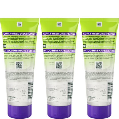 Fructis Style Curl Scrunch Controlling Gel for Shape & Shine, 6.8 Fl Oz, 3 Count (Packaging May Vary)