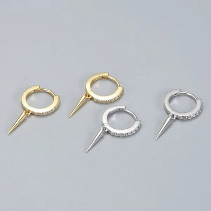Dainty Huggie Hoop Earrings for Women, Silver Post Lightning Small Dangle Hoop Huggie Earrings Minimalist Hypoallergenic Jewelry Gifts for Women