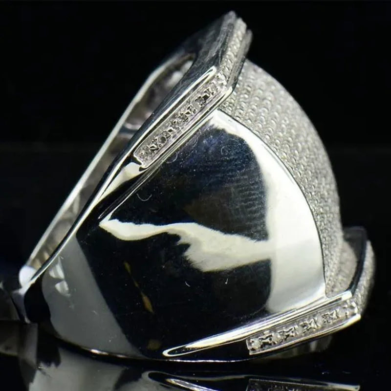 Men's Ring White Stone 925 Sterling Silver Ring Gifts
