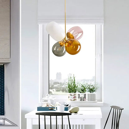 Glass Ball LED Pendant Lamp Chandelier Ceiling Light Child's Room Modern Colored