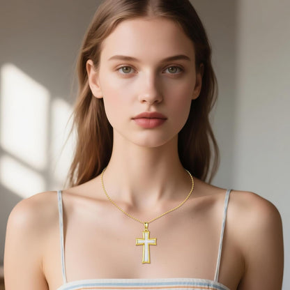 Cross Necklace for Women Sterling Silver Cross Pendant Necklace Opal Jewelry Religious Jewelry Christian Gifts